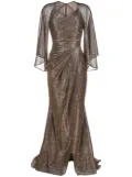 Talbot Runhof sweetheart-neck draped gown - Gold