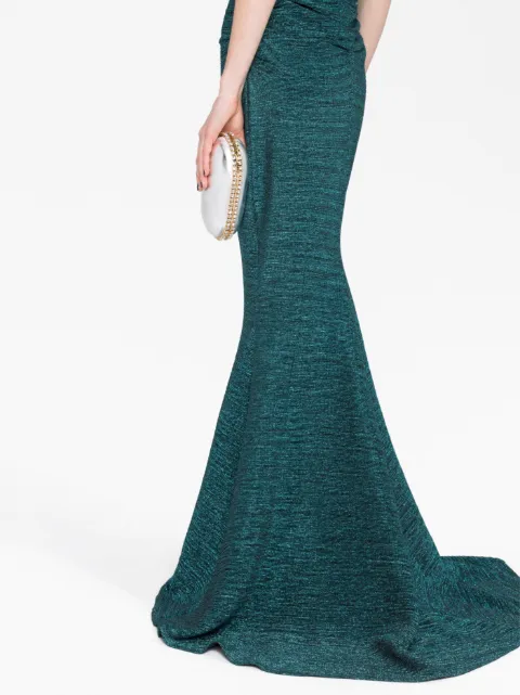 Talbot Runhof glitter-detail V-neck gown dress OL051101LL55 - 2
