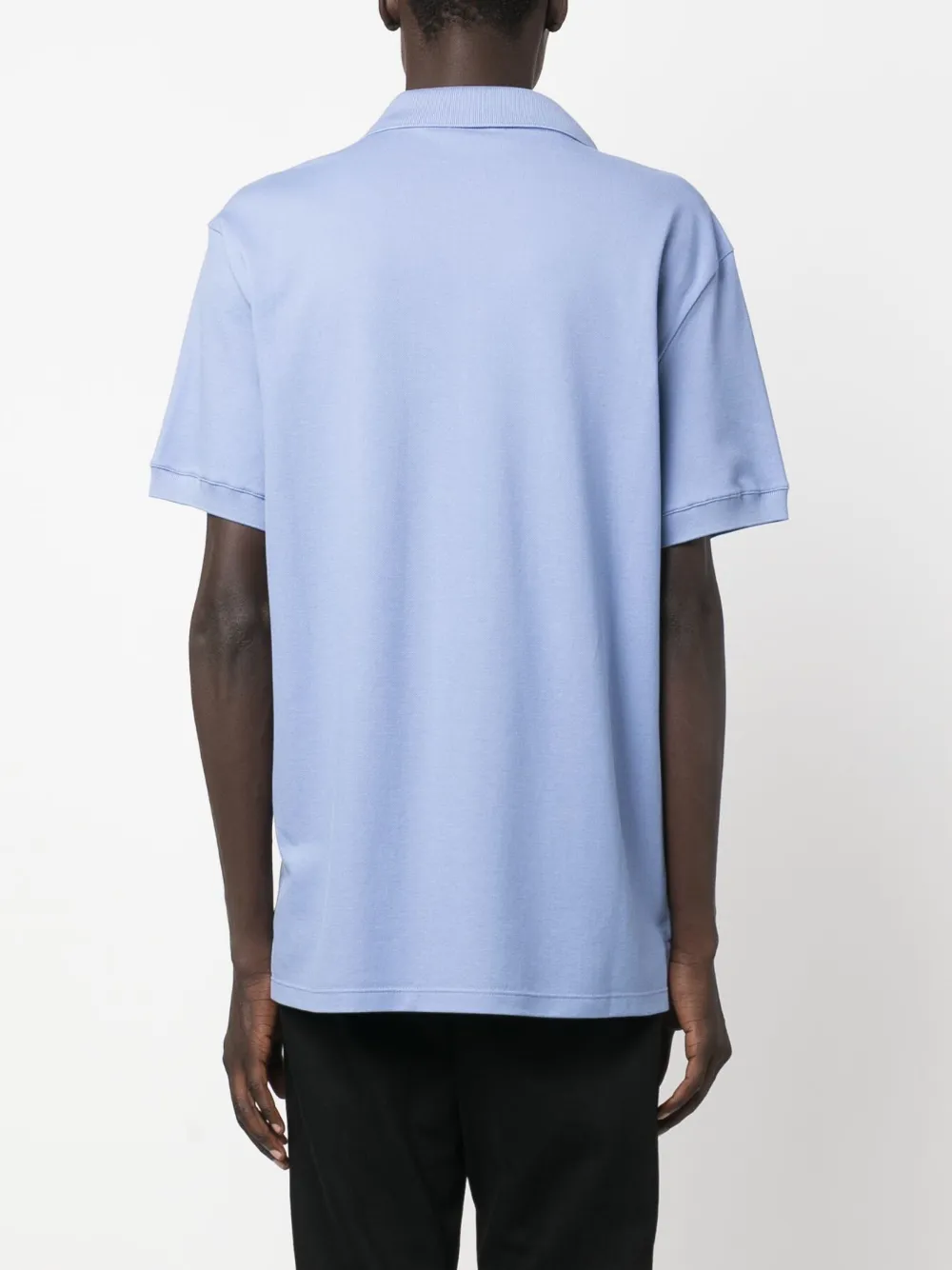 Shop Alexander Mcqueen Graffiti-embroidered Polo Shirt In Blue