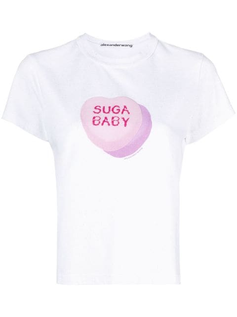 Alexander Wang - Suga Baby-print shrunken T-shirt