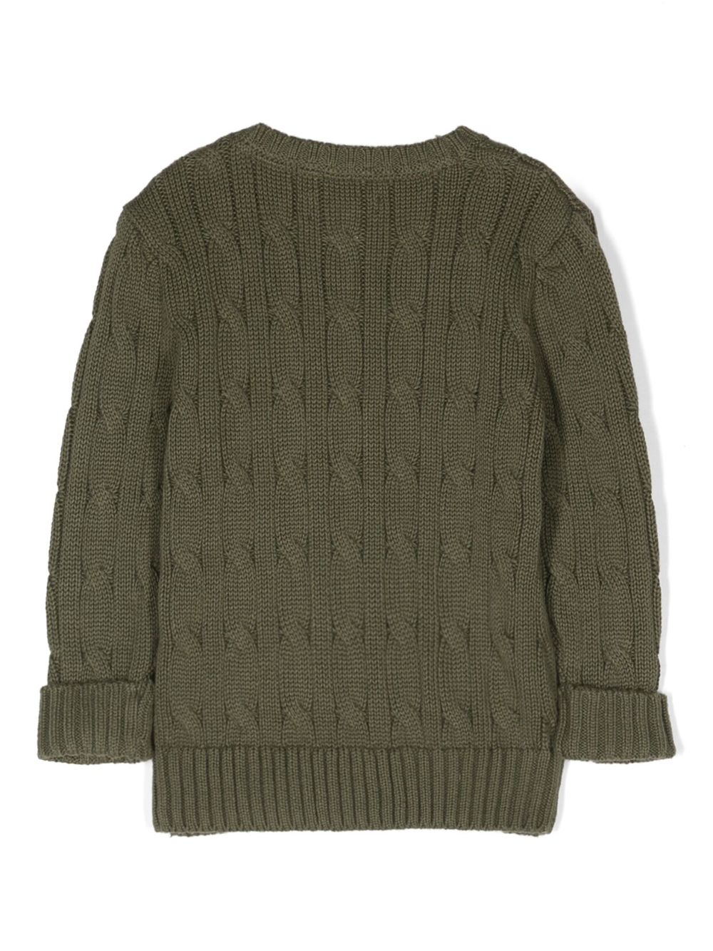 POLO RALPH LAUREN KIDS Pony-motif cable-knit jumper - Green