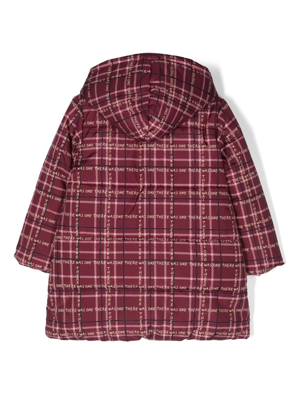 Shop There Was One Tartan-print Padded Hooded Jacket In Red