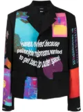 MSFTSrep graphic-print denim jacket - Black