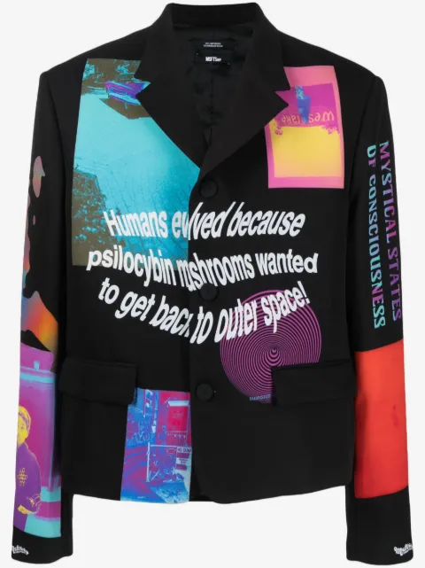 MSFTSrep graphic-print denim jacket