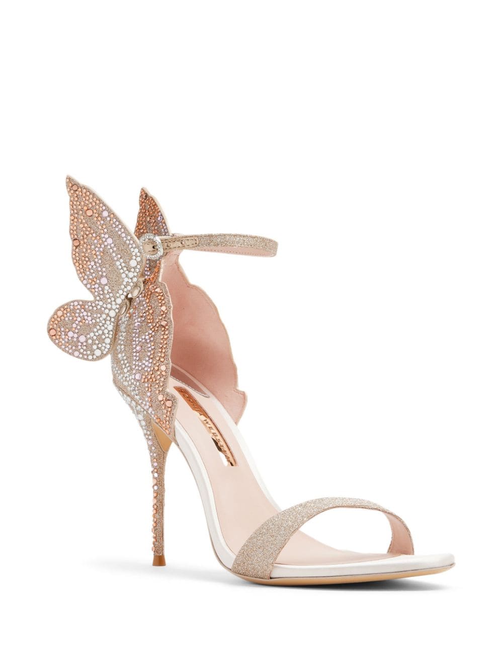 Shop Sophia Webster Chiara Crystal-embellished Sandals In Gold