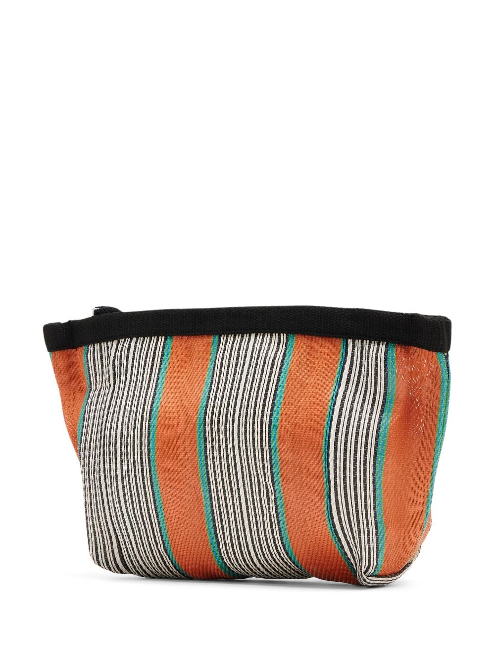 ISABEL MARANT logo-print stripe-print clutch bag - Oranje