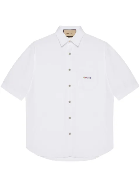 Gucci logo-embroidered cotton shirt 