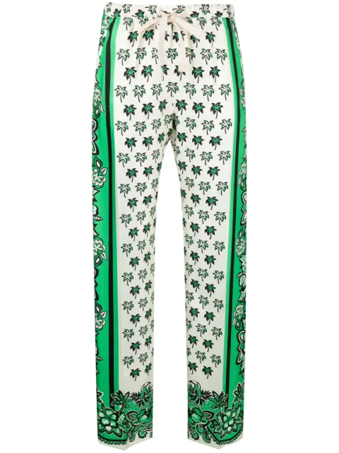Valentino Garavani floral-print silk trousers