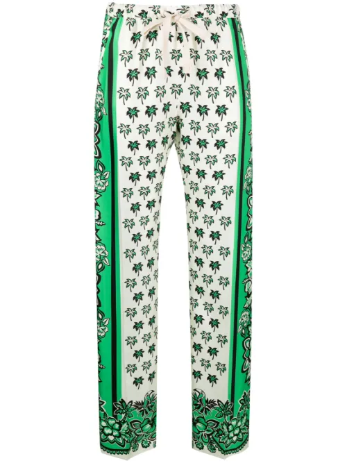 Pantalon en soie à fleurs - Valentino Garavani - Modalova