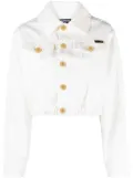 Balmain cropped denim jacket - White