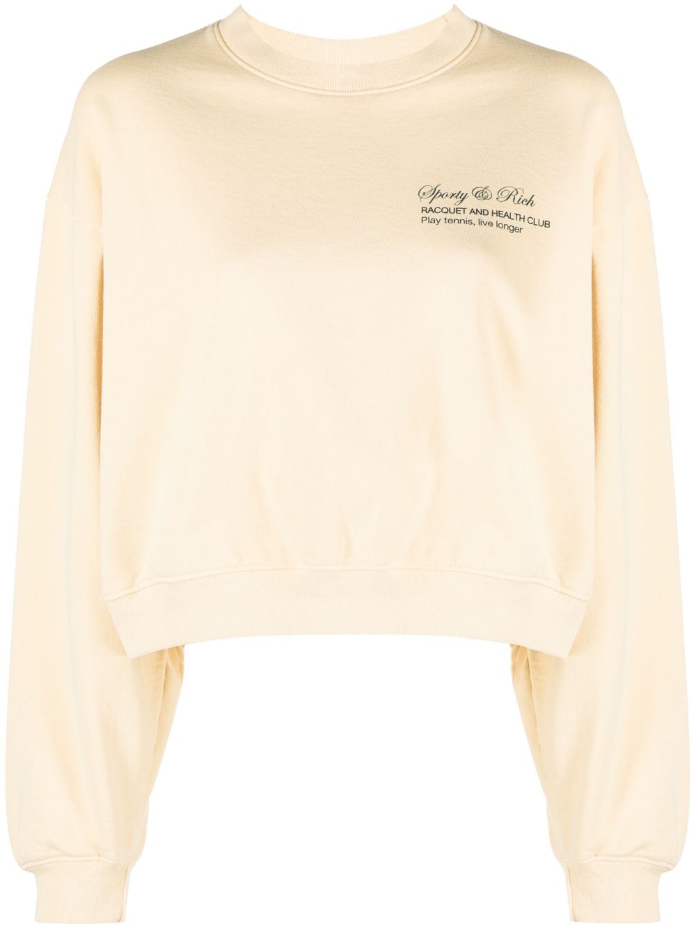 Sporty & Rich sweat crop Tennis Script - Jaune