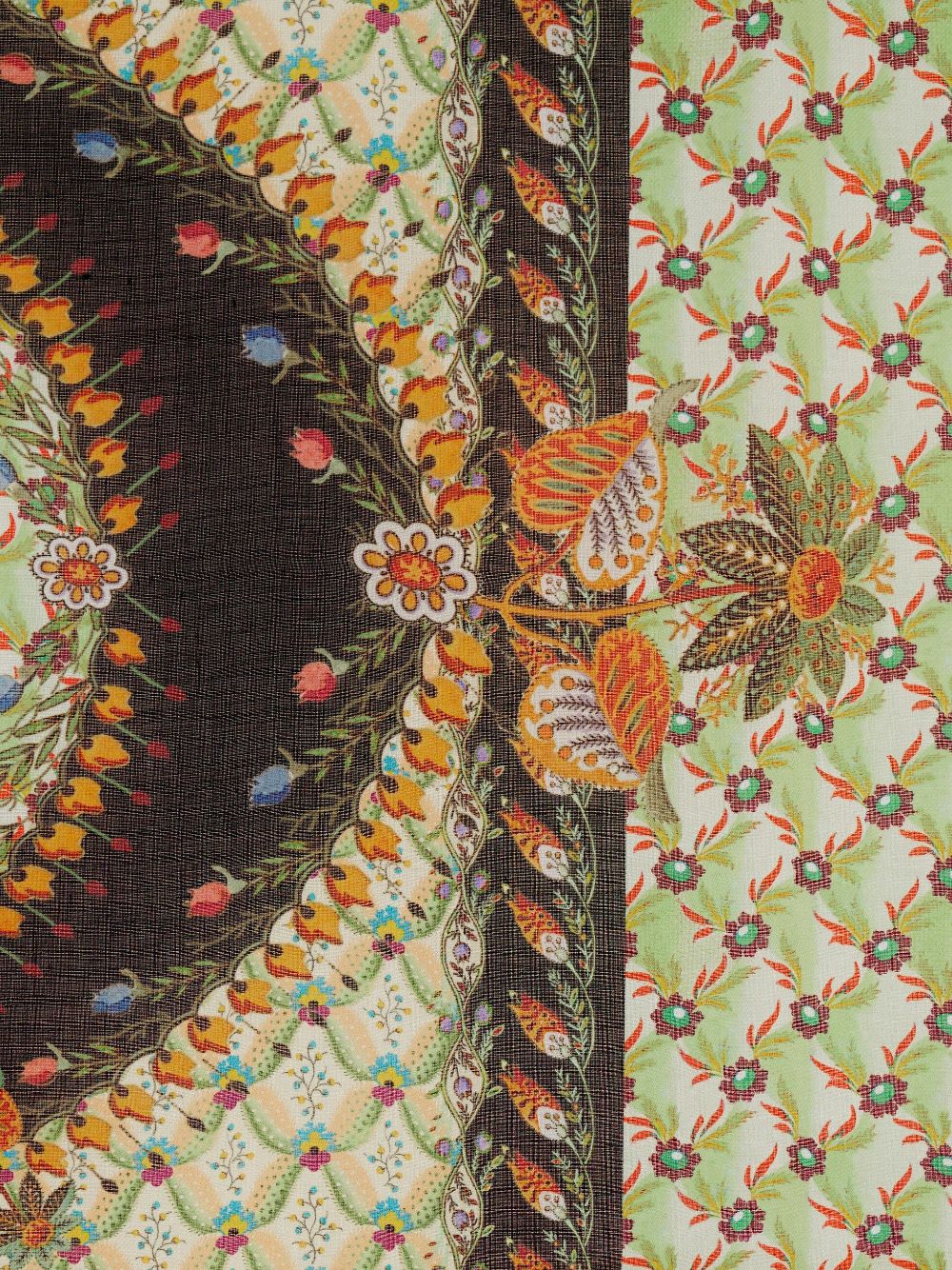 ETRO Floralia-print embellished scarf - Groen