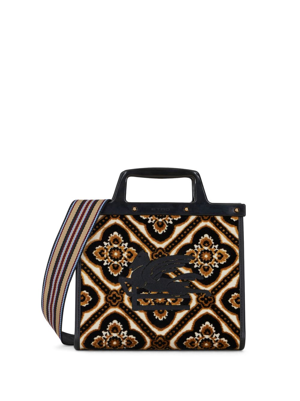 Shop Etro Small Love Trotter Jacquard Tote Bag In Nude