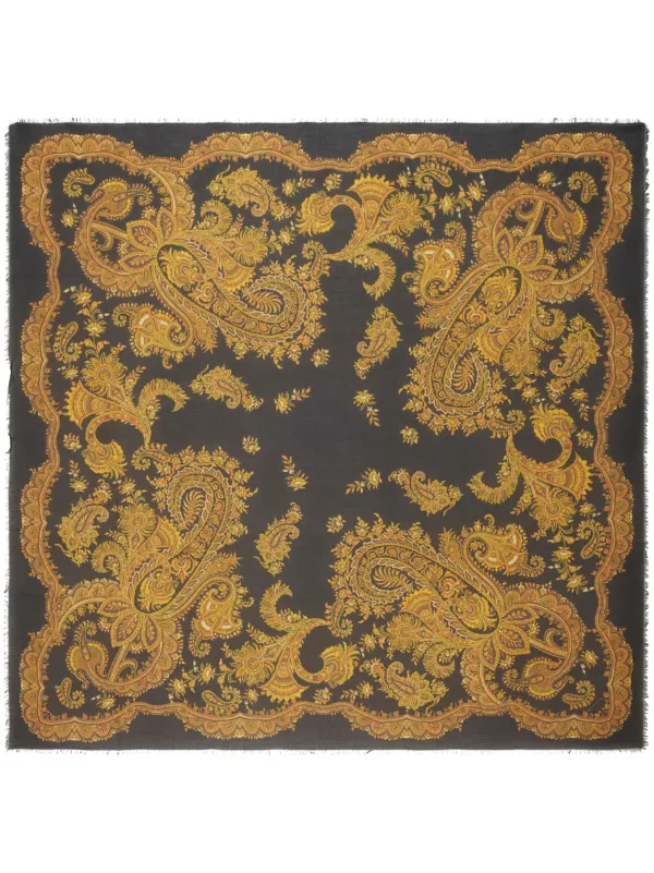 【関税&送料込】Etro Scarf With Print ETRO Paisley-print wool, cashmere and silk-blend scarf | NET