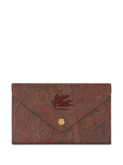 ETRO logo-embroidered paisley clutch