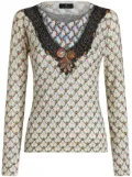 ETRO floral-print knitted top - Neutrals