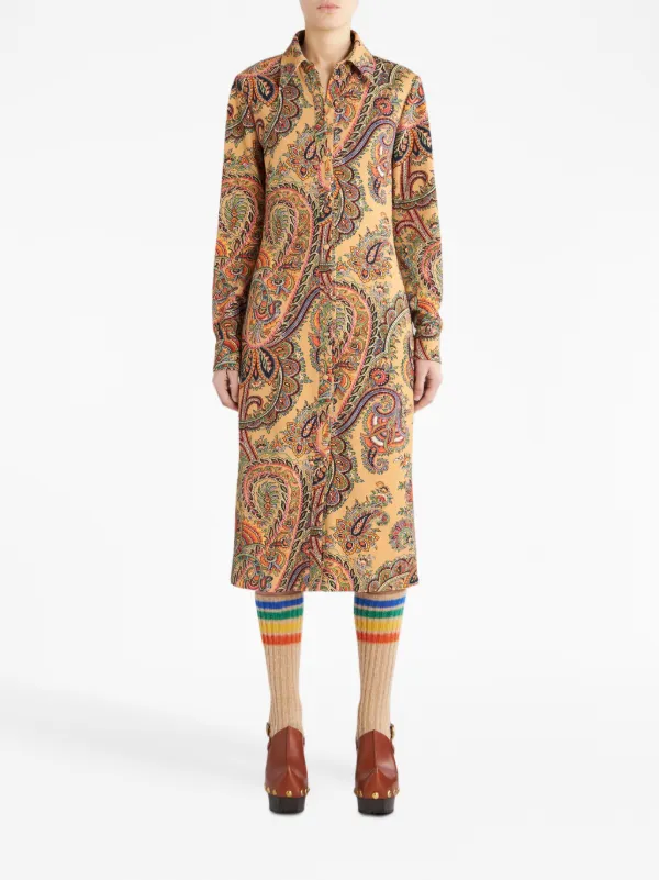 ETRO paisley print Shirt Dress Farfetch