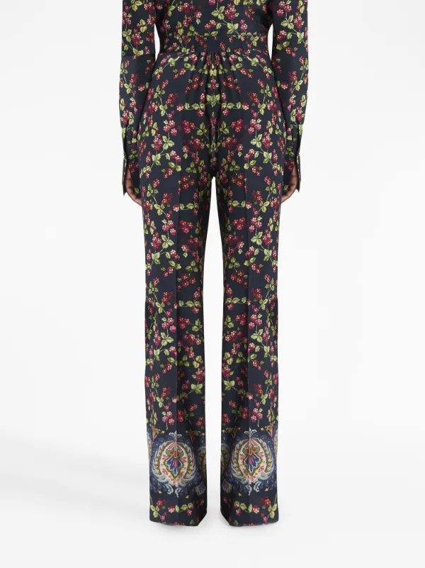 ETRO フローラル ストレートパンツ | ブラック | FARFETCH JP