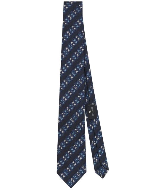 ETRO corbata de seda con motivo geométrico