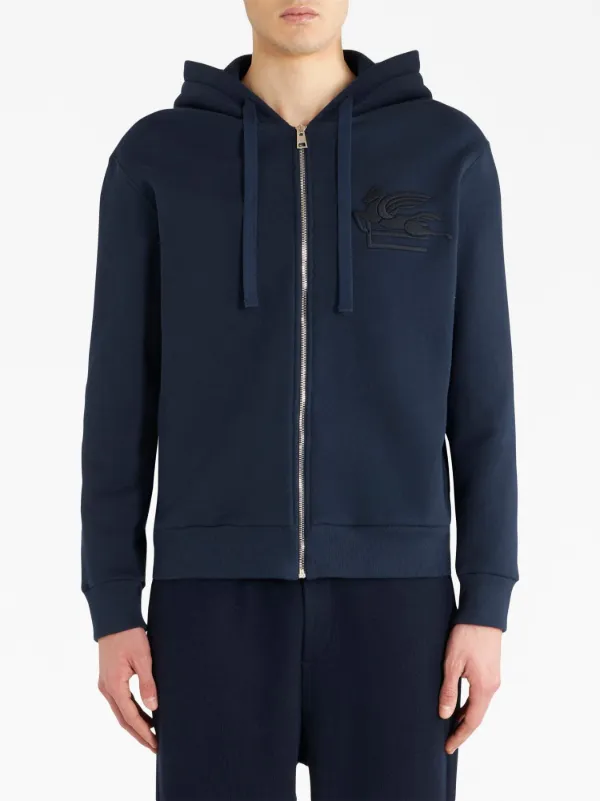 【時を超えた優雅さ】ETRO ロゴ ジップアップ フーディ コットン ETRO zip-up Hoodie | White | FARFETCH JO