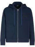 ETRO logo-embroidered zip-up cotton jacket - Blue