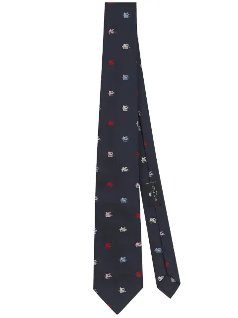 ETRO logo-jacquard silk tie