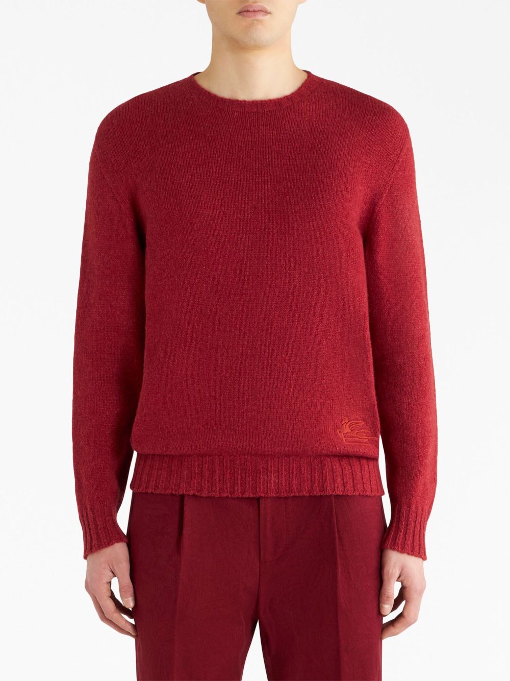 ETRO logo-embroidered cashmere jumper - Rood