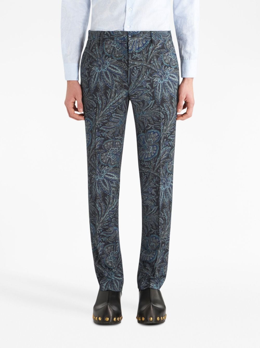 ETRO mid-rise jacquard tailored trousers - Zwart