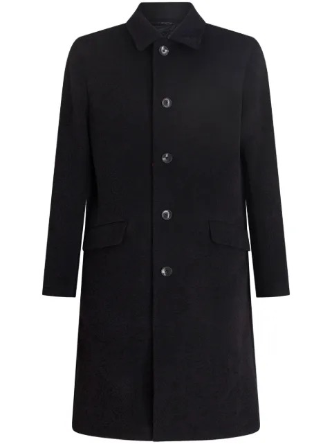 ETRO textured-finish button-down coat 