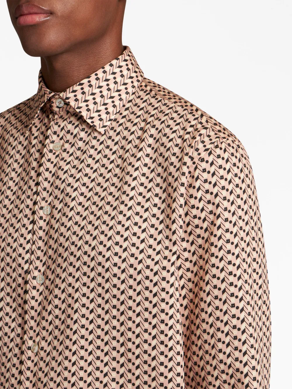 Etro Geometric-pattern Long-sleeve Shirt In Multicolour