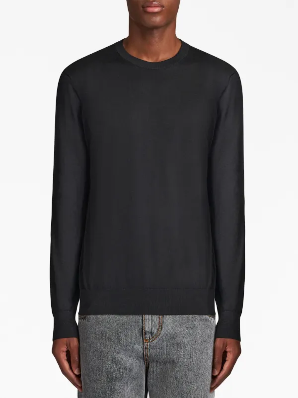 【送料&関税込】Etro Logo Embroidered Crewneck Knitted Jumpe ETRO logo-embroidered crew-neck Jumper | Black | FARFETCH