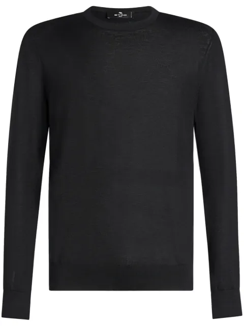 ETRO suéter con logo bordado y cuello redondo