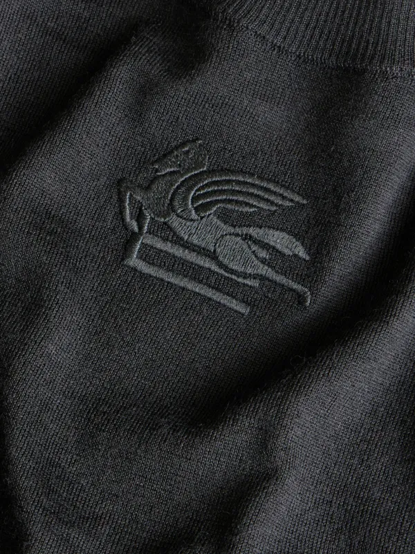 【送料&関税込】Etro Logo Embroidered Crewneck Knitted Jumpe ETRO logo-embroidered Cashmere Jumper | Brown | FARFETCH