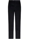 ETRO floral-stripe corduroy trousers - Black