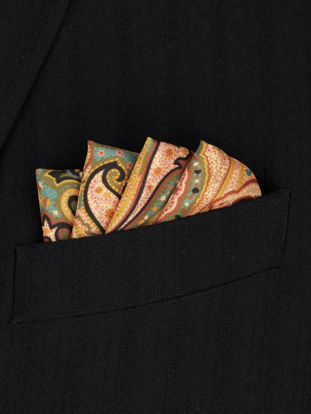 Shop Etro Paisley-print Silk Pocket Square In Braun