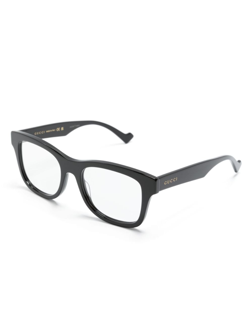 Gucci Eyewear logo-engraved square-frame glasses - Zwart