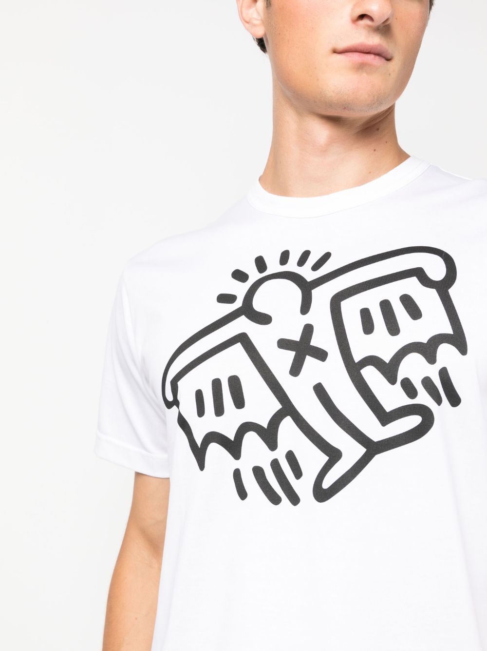 Shop Junya Watanabe X Keith Haring Graphic-print T-shirt In White