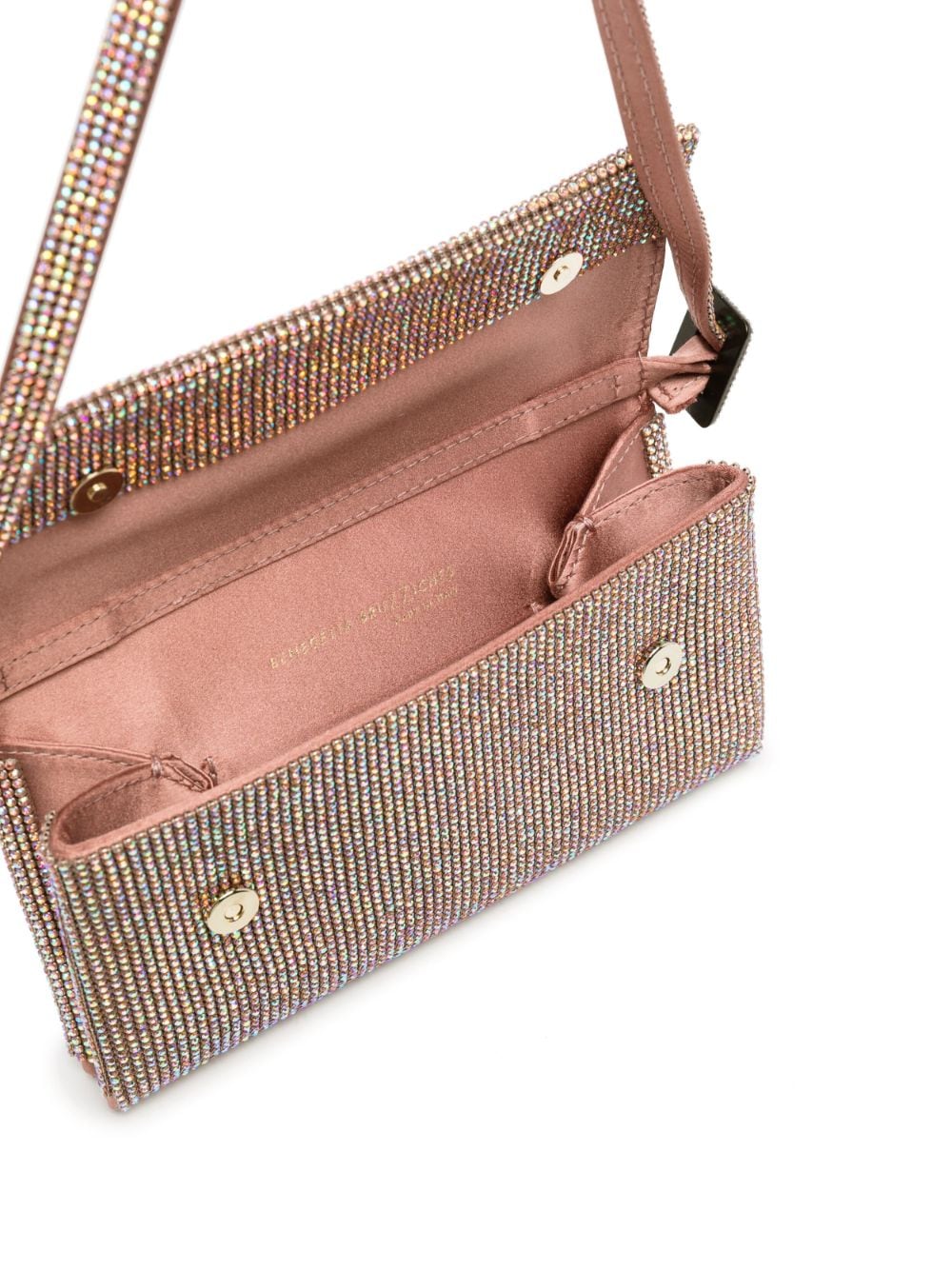 Shop Benedetta Bruzziches Vittissima Rhinestone-embellished Shoulder Bag In Pink