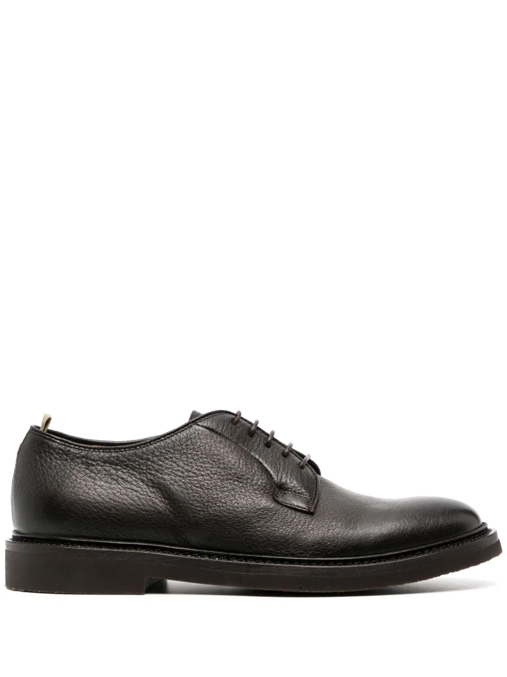 Officine Creative Lace Up Shoes In Black Leather In Brown