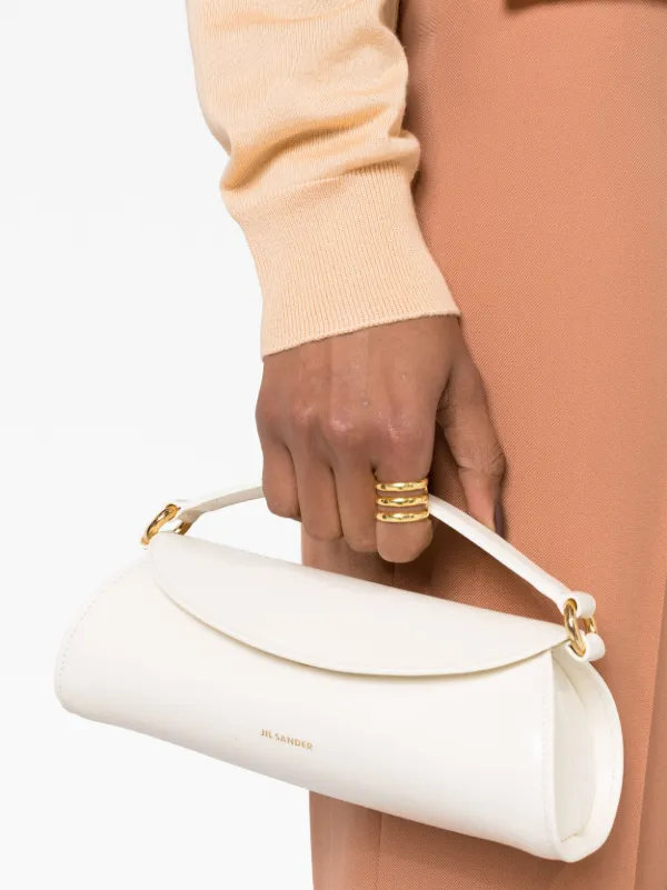 Jil Sander Small Cannolo Shoulder Bag | White | FARFETCH