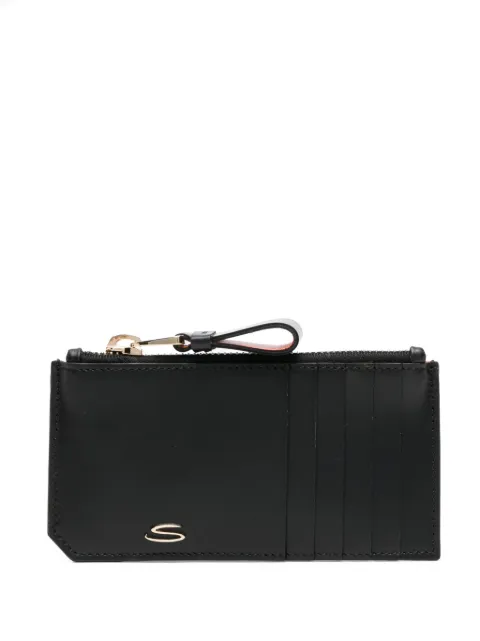 Santoni coin-pocket leather cardholder