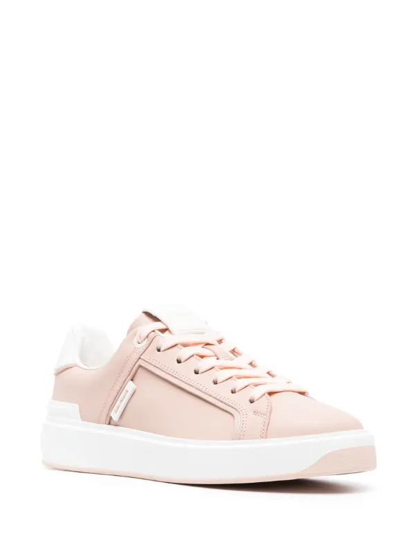 Balmain B-Court レザースニーカー | ピンク | FARFETCH JP