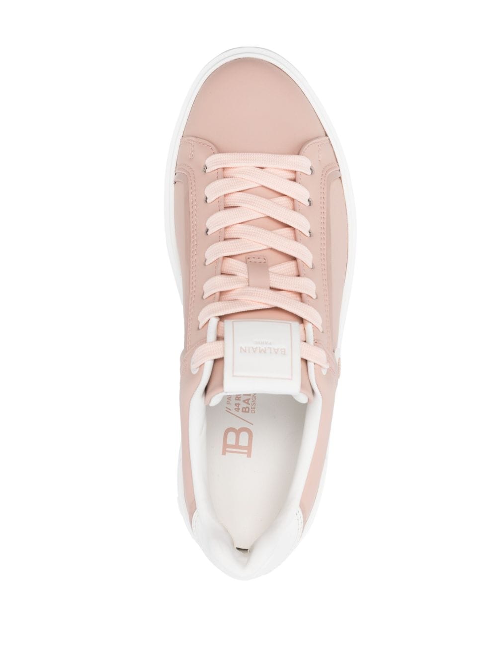 Shop Balmain B-court Leather Sneakers In Pink