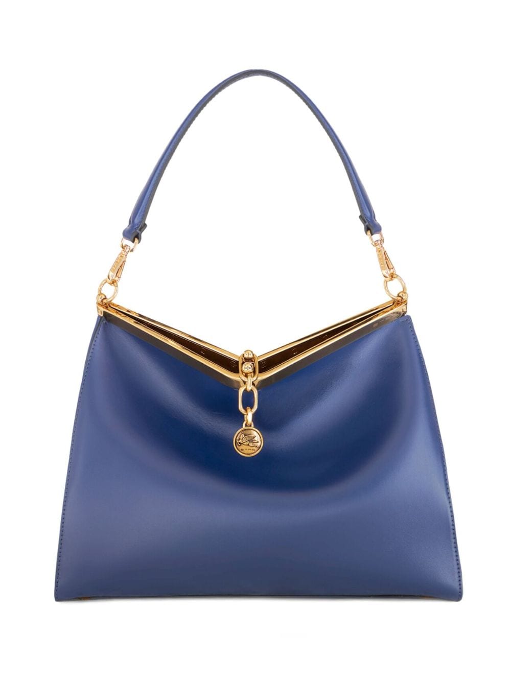 Shop Etro Medium Vela Leather Shoulder Bag In Blue