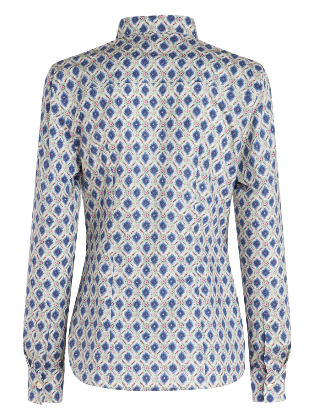 ETRO floral-print cotton shirt - Blauw