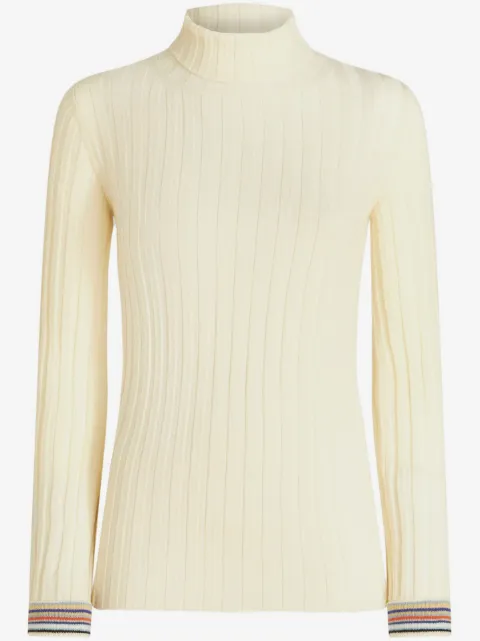 ETRO pull nervuré à bords rayés