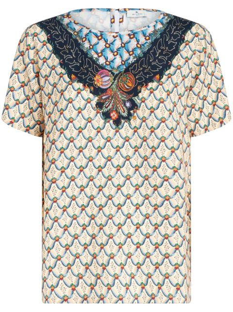 ETRO graphic-print short-sleeved blouse Women