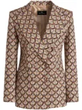 ETRO floral-jacquard double-breasted blazer - Brown