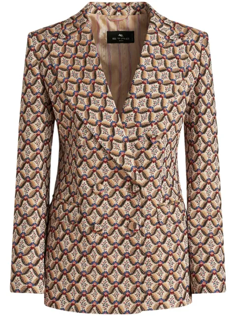 ETRO floral-jacquard double-breasted blazer 