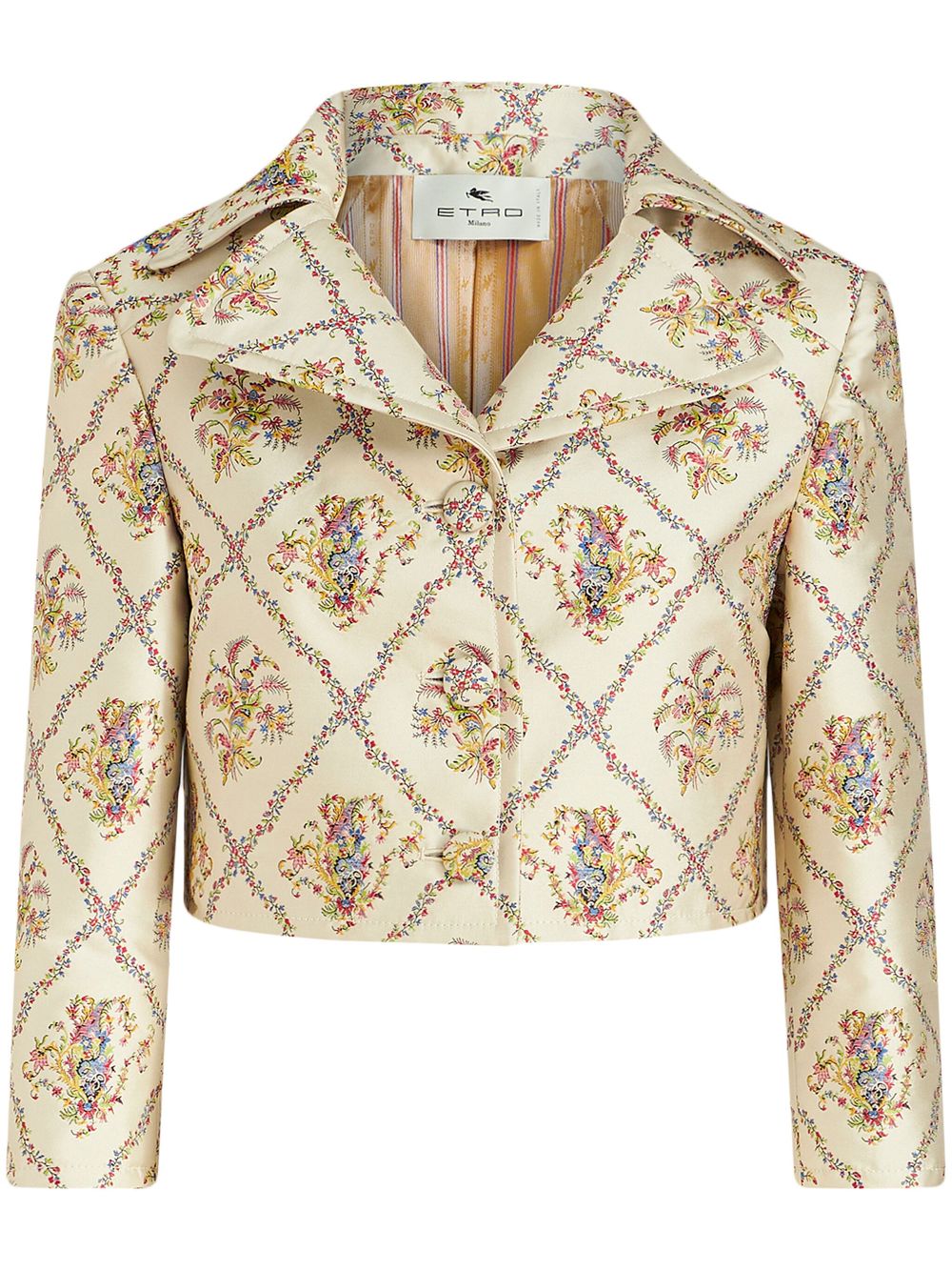 ETRO floral-pattern jacquard fitted jacket - Neutrals